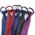 Men's Handmade Skinny Striped Ties Custom Logo School Uniform Zip Necktie Personalized Brand Accessory