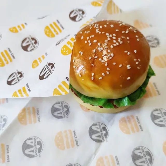 Customized Printed Logo Food Grade Greaseproof Wax Sandwich Packaging paper For Food burger Fried Chicken Fries
