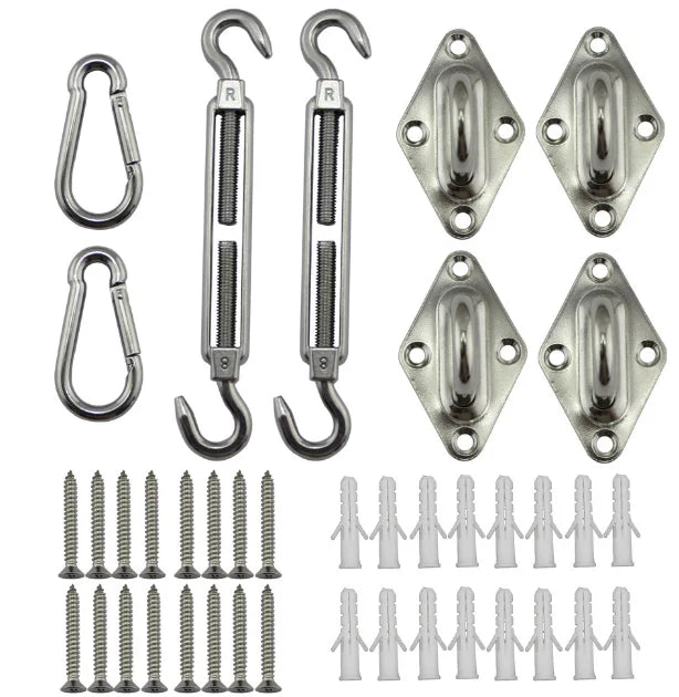 Stainless Steel SunShade Sail Accessories Turnbuckle Eye Plate for Triangle Square Shade Sail