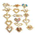 CZ8151 Bracelet Accessories Brass Micro Pave Crown Arrow Heart Charm Connector for Jewelry Finding Connector