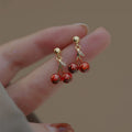G2323 Wholesale Red Sweet Cherry Blossom Earrings Drop Stud Women Fashion Jewelry Earrings