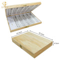 Junyuan 5A Cubic Zirconia Gemstone Size Comparison Chart Diamond Size Charts Set 11 Shapes Wood Gift Box Jewelry Tool Set