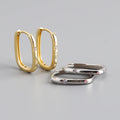 New 925 Silver square Cz Diamond Hoop Earrings Jewelry 18K Gold Plated Sterling Silver  Hoop Earrings for Women