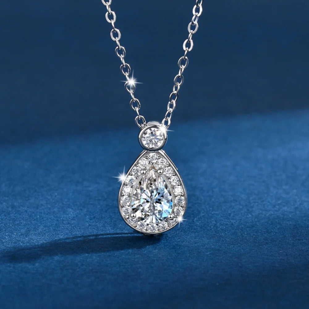 Moissanite Necklace for Women 1.25 Carat Moissanite Heart Necklace Birthday Gift for Wife Jewelry Gift for Mom
