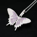 Bling Butterfly CZ Iced Out Pendant Party Jewelry for Men Women Necklace Rapper Chain 5A Cubic Zircon Gold Plated Copper Pendant