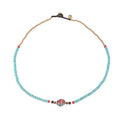 Bohemian Vintage Jewelry Natural Stone Nepal Beads Clavicle Chain Retro Beaded Necklace Female Summer Simple Choker