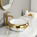 Golden Design Art Design Hotel Bathroom Sinks Face Bowl Modern Table Top Made Hand Wash Basin