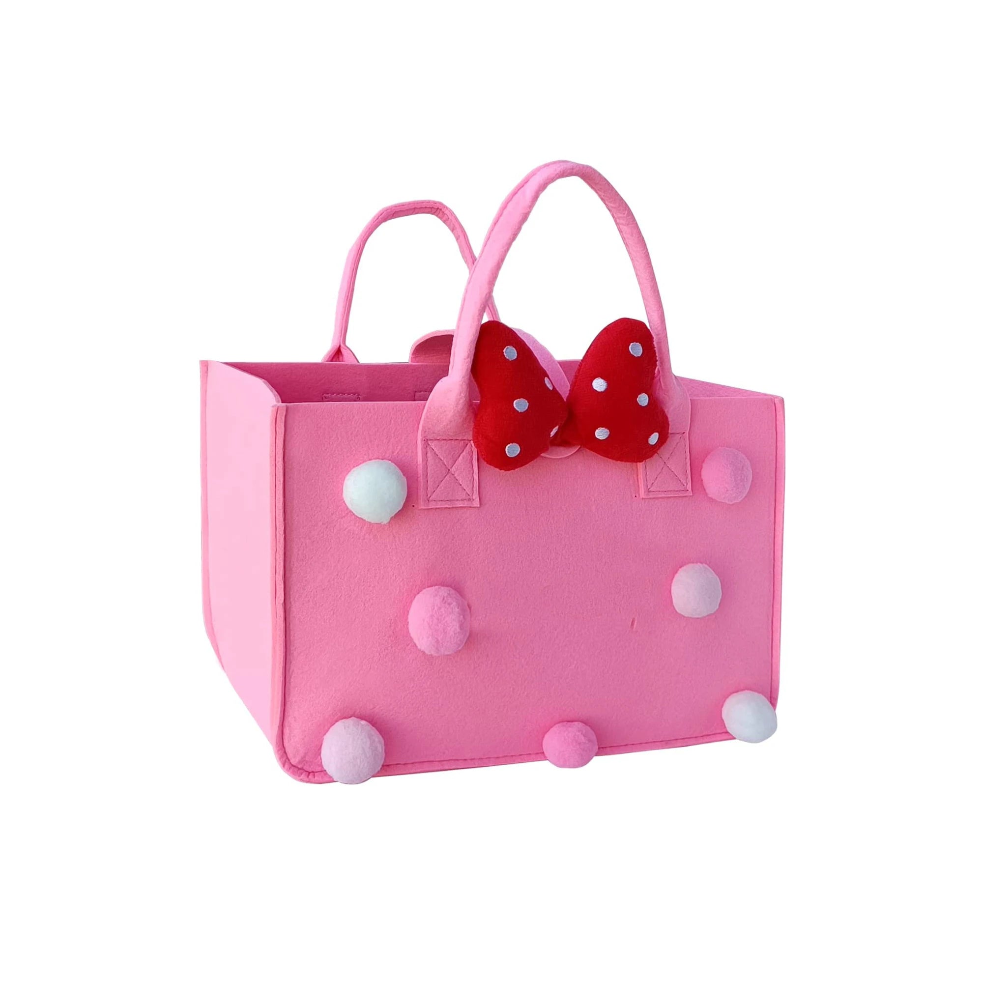 Customized Felt  Christmas Gift Handbags Polyester Shopping Tote Bags With Ornaments for Promotion