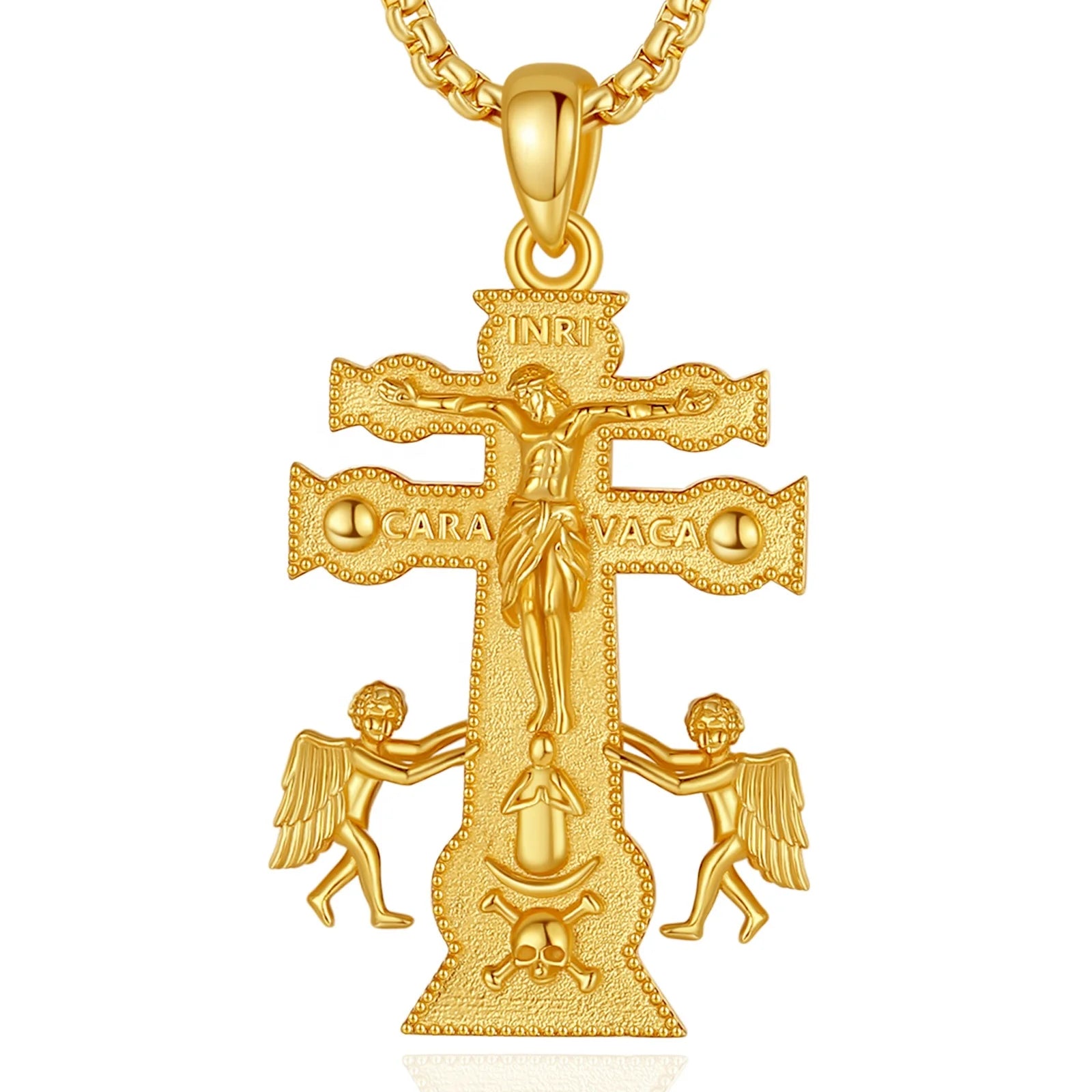 Merryshine 925 Sterling Silver Jewelry 18k Gold Egyptian Christian Jesus Ankh Cross Vermeil Gold Jewelry