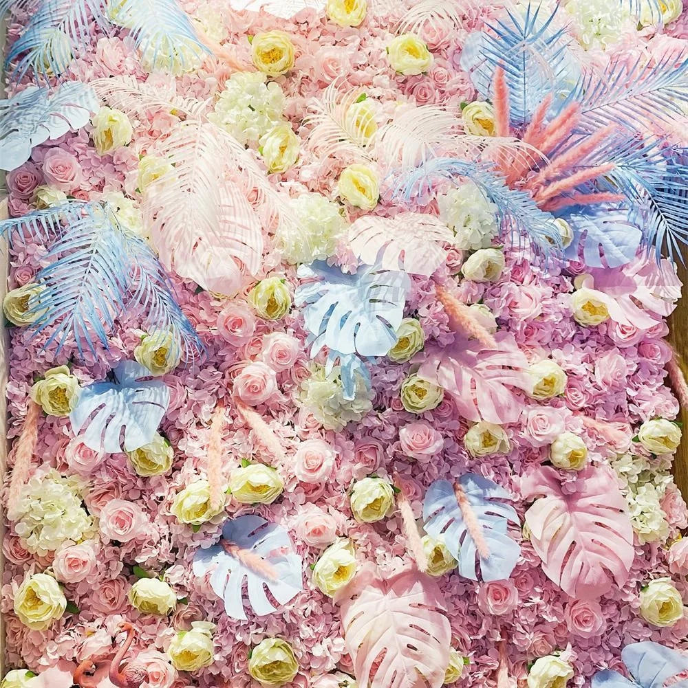 YOPIN 218 Artificial Flowers 3D Flower Wedding Backdrop Flower Wall Pink Blush Panels