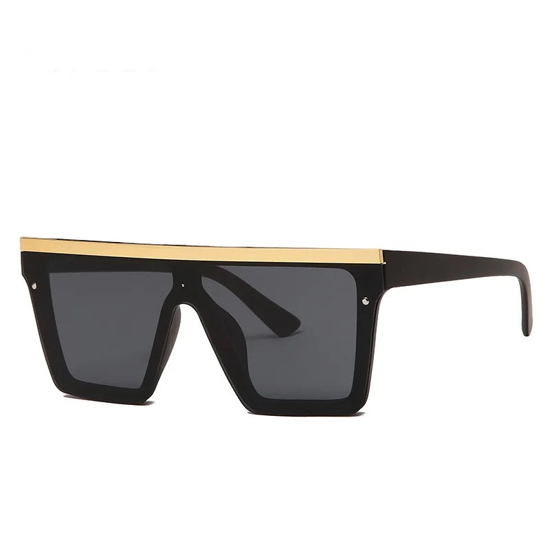 Wholesale Custom Logo Metal Frame UV400 Acrylic Lenses One Piece Fashion Sunglasses