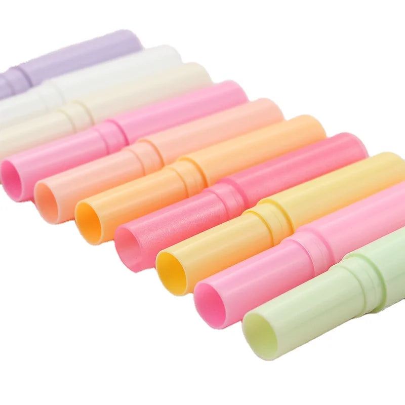 4g Plastic Empty White Slim Lipstick Tubes Packaging Twist up Lip Balm Tube Pink Container