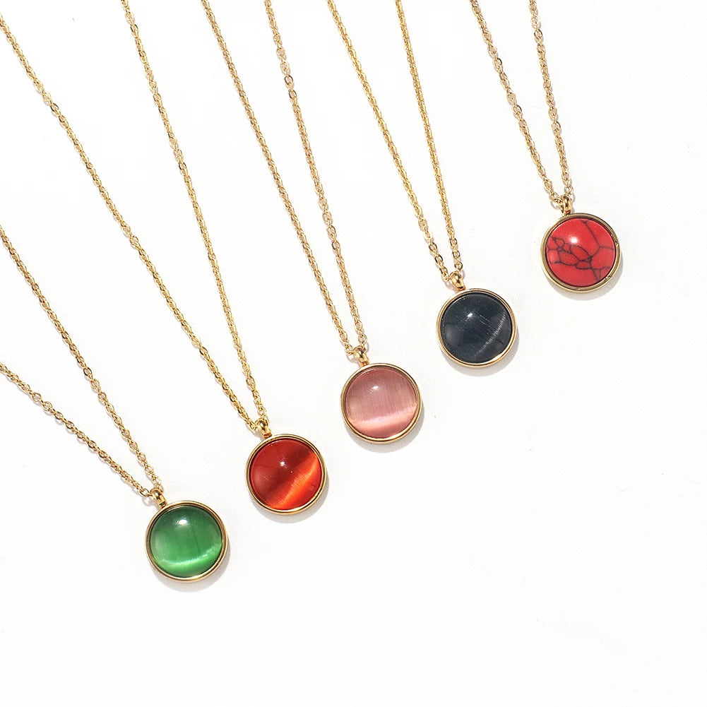 Turquoise Gold Plated Classic Geometric Jewelry Set for Women-Necklace and Earring Set Gift