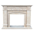 Well Designed Mantel Beige Surround Stable Base Strong and Durable Yellow Marble Stone Fireplace