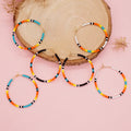 Miyuki Seed Bead Hoop Earrings Handmade Boho Glass Bead Hoops Beachwear Holiday Jewellery