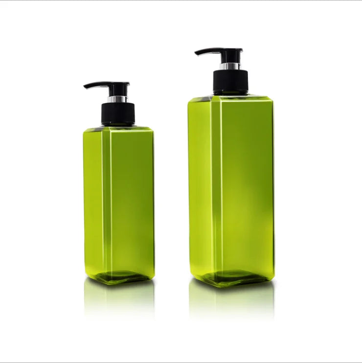 Green 500ml/300ml Plastic Lotion Pump Dispenser Bottles with Seal for Shampoo Face Cream or Face Mask 16oz Capacity
