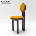 WISEMAX FURNITURE Factory Direct Sale Contemporary Solid Wood Frame Chair Restaurant Canteen Upholster Velvet Dining Chair