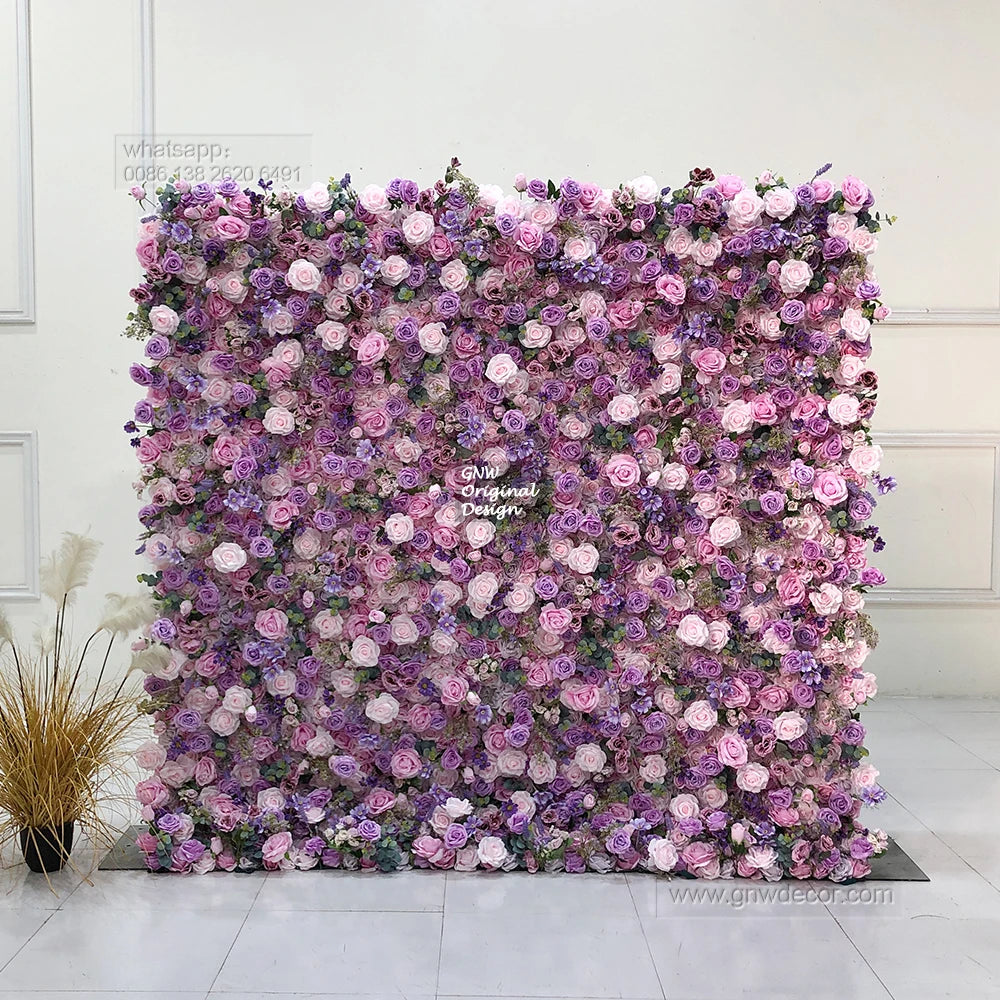 White Pink Wedding Backdrop Silk Artificial Flower Wall Backdrop for Wedding Decor Roll up Flower Wall Flower Decoration