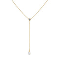 925 Sterling Silver Lariat Necklaces Zirconia Jewelry 18k Gold Vermeil Freshwater Pearl Long Chain Pendant Necklace