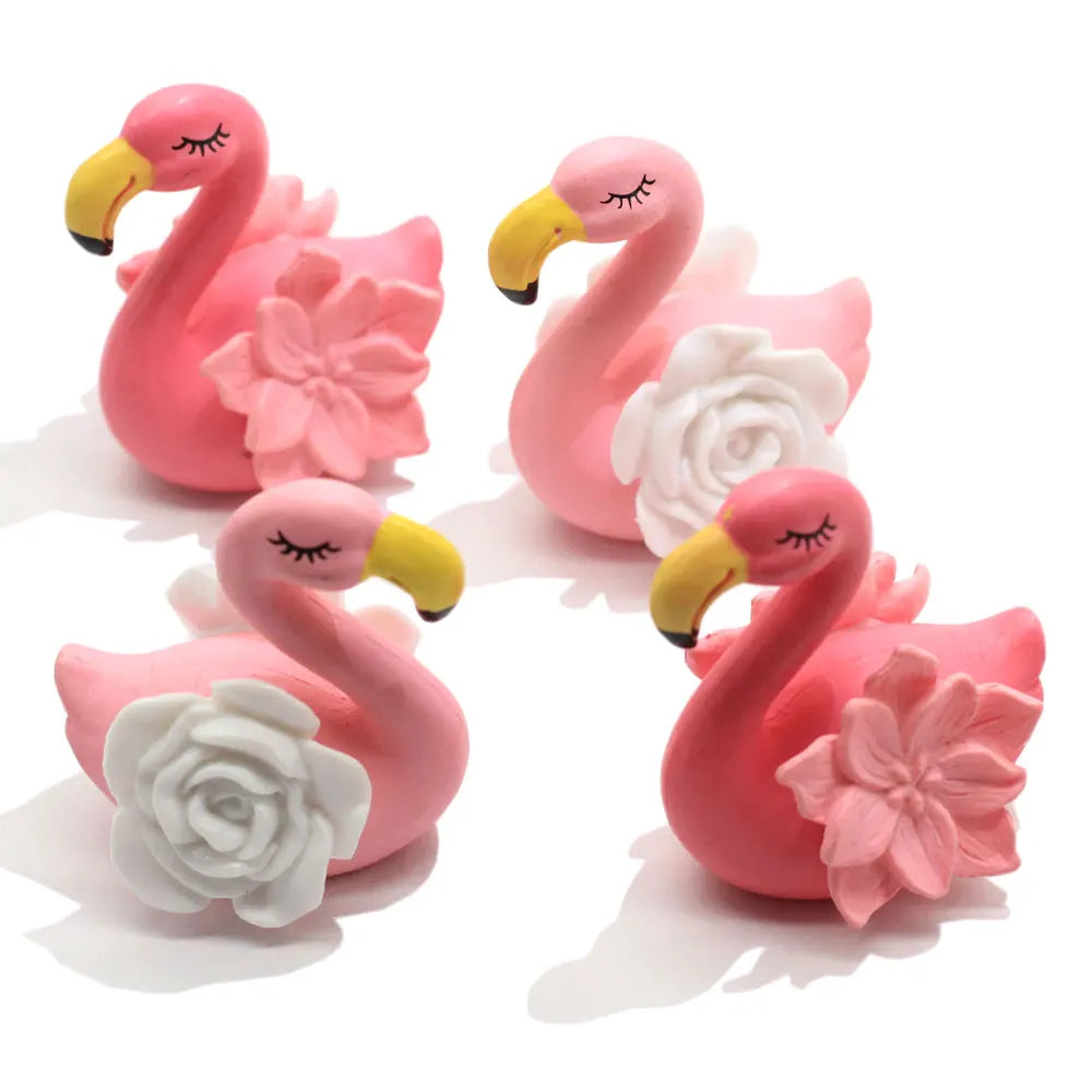 100Pcs Swan Model Miniature Figures Kawaii Cartoon Animal Swan Statue Craft Ornaments for Fairy Garden Home Desk Landscape Decor