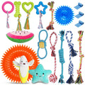 KIPRITII 18-Pack Super Value Puppy Chew Toys Squeaky Pet Teething Bite Toy with Rope for Small Dogs