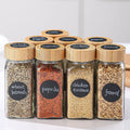 Square Bamboo Lid Metal Lid 4oz 100ml Spice Bottles Glass Seasoning Jars Glass Spice Jars