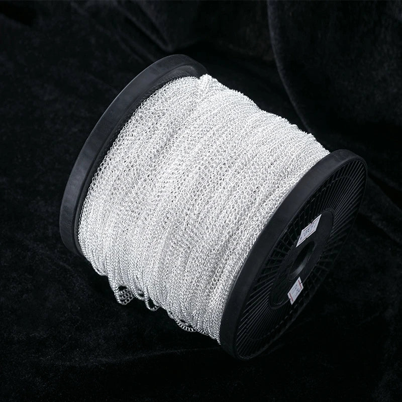 Excellent Sterling Silver 2.5mm Extension Chain Factory Wholesale Bracelet Necklace Bluk Chain Diy Jewellery Material