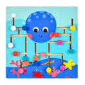 Octopus Shape Maze Learning Toys 8 Colors Activity Board Game Wooden Maze Puzzle Game for Kids
