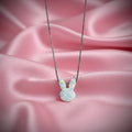 Factory Price 1 Piece Trendy Cute Animal Pendant Sterling Silver Necklace for Men Women White Fire Opal Necklace Adjustable