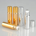 5ml 10ml Luxury Glass Essential Oil Perfume Roll Bottle Gold Silver Black UV Printed Stainless Steel Roller for Ball Carton Pack