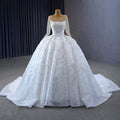 Modern White Long-Sleeved Elegant Lady Solo Tutu Skirt with Lace Decoration Bridesmaid's Wedding Dress RSM231115
