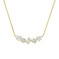 Milskye Chic Elegant Jewelry 18k Gold Plated Silver 925 Diamond Pear Oval Round Palace Necklace
