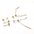 DIY Adjustable Separable Ear Helix Lobe Piercing Stud Silicon Earrings With Chain Double Hole Cartilage Stud Earring