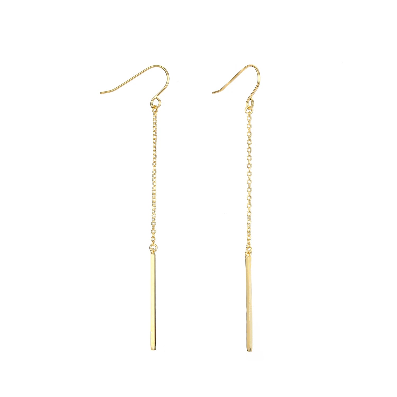 EManco Women Long Chain Bar Pendant Drop Earrings Stainless Steel Dangle Earrings