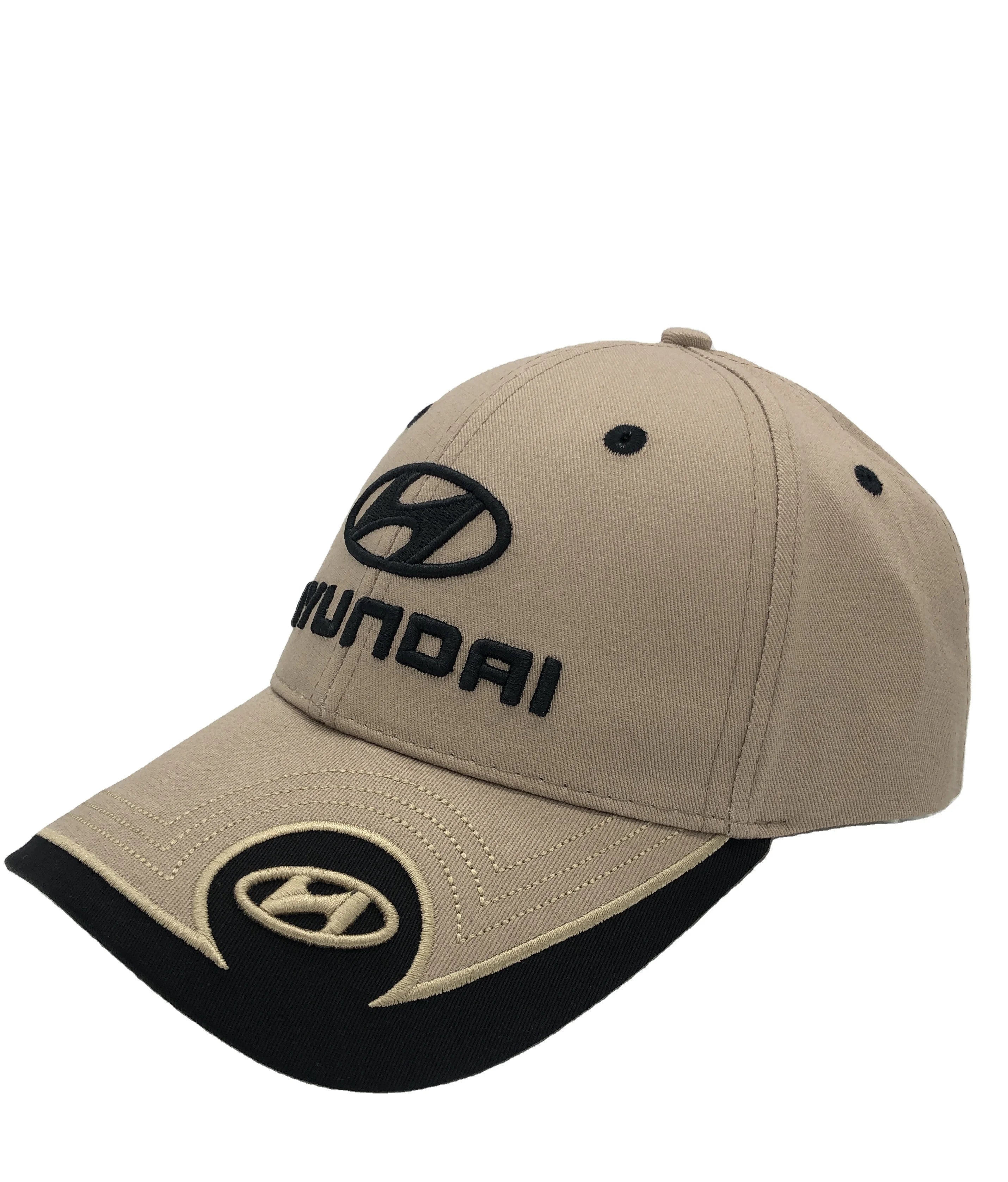 Custom 3D Embroidered 6-Panel Sport Baseball Caps Common Cotton Twill with Street Style Image Metal Buckle Car Logo Design Stock