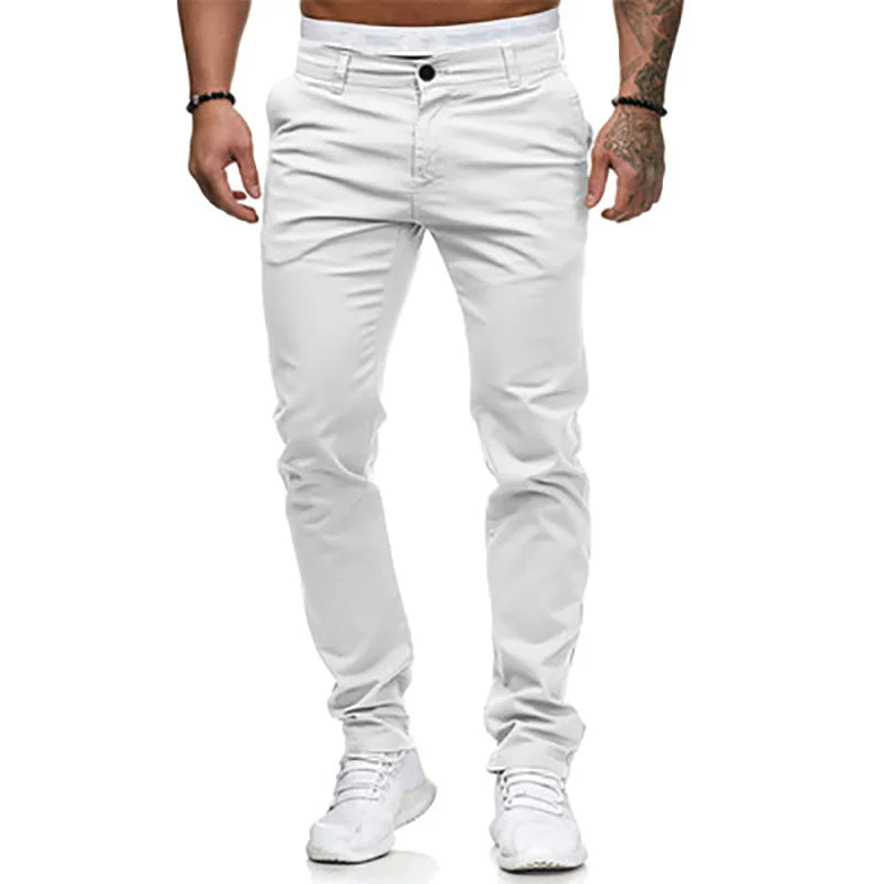 Wholesale Street Wear Trouser Men's Sweatpants Casual Solid Color Slim Fit Business Pants for Man