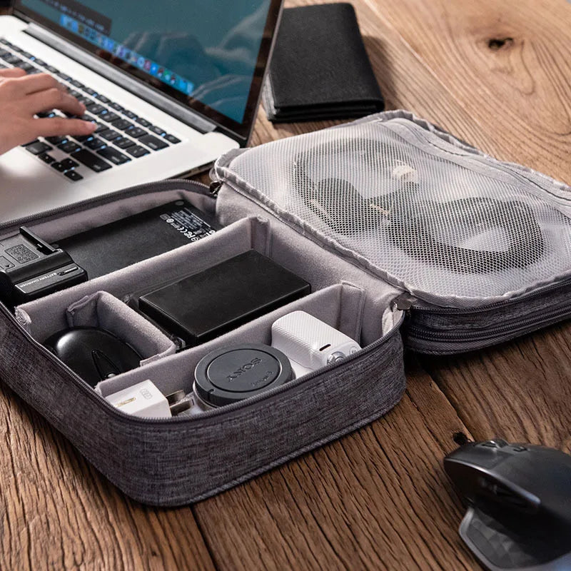 GAODA Double Layer Waterproof Travel Bag for Digital Gadgets Electronics Accessories and Cable Organizer Bag
