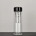 Borosilicate Glass Tea Infuser Water Bottle Double Wall Insulation 350ml Capacity Eco-Friendly Retains Heat for Longer Enjoyment