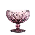 10.9cm Three-color European Style Retro Embossed Ice Cream Bowl Suitable for Wedding Party Glass Thickened Fruit Salad Bowl