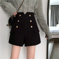 2024 New Casual Comfortable Elegant Wild Shorts With Belt Women's Woolen Shorts Autumn Winter Slim Wide Leg A-line Shorts