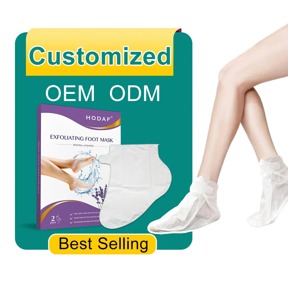 Private Label Nourishing Lavender Milk Exfoliating Foot Mask Effective Natural Foot Peel Mask Hydrating Peeling Foot Mask Sheet