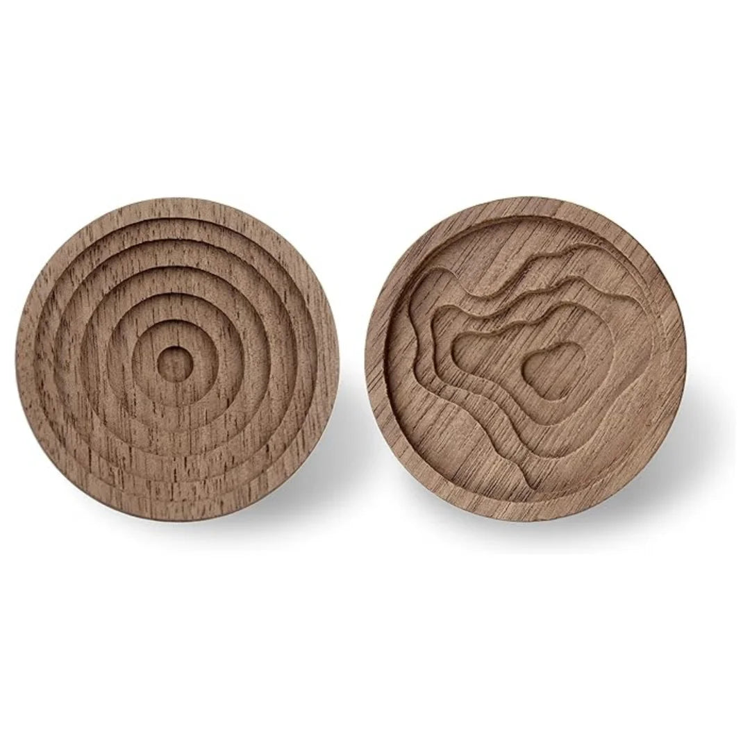 4 Pieces Wooden Aromatherapy Round Essential Oil Diffuser Walnut Wood Diffuser for Home Offices Cars Sauna Rooms SPA Yoga