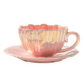 Madou New Nordic Porcelain Royal Ceramic Decorative Tea Cups Gradient Pearl Shell Petal Shape for Coffee Tea Gift Customizable