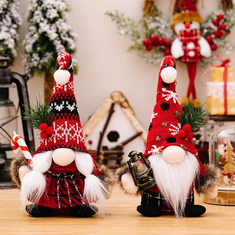 New Christmas Hairball Knitted Curved Hat Dwarf Figure Adornment Crutch American Faceless Doll