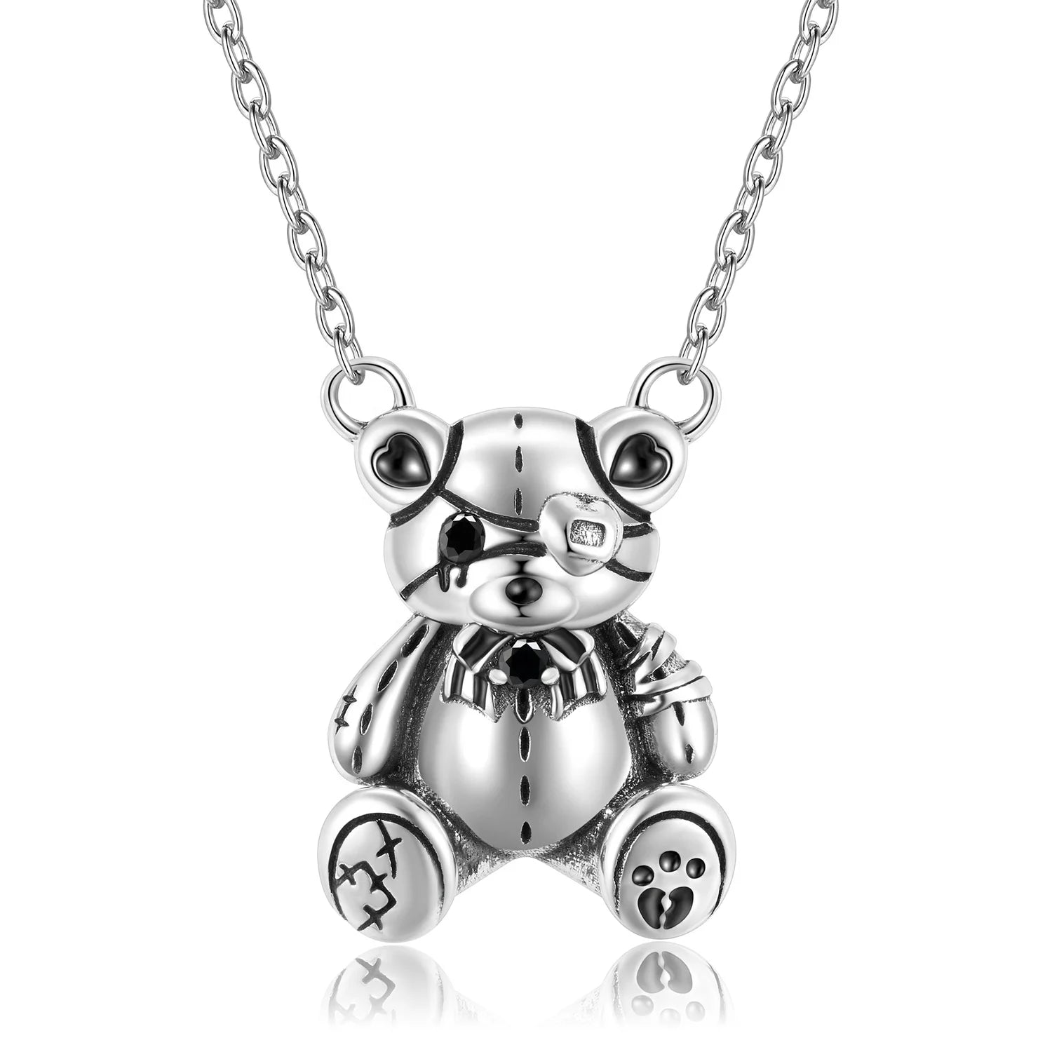 Love Bear Pendant Necklace with Basic Chain Authentic 925 Sterling Silver for Women Necklaces Fine Jewelry Making Dropshipping