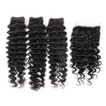 Vietnam Raw Natural Remy Chinese Virgin Deep Wave 100% Human Hair Bundles Peruvian Closure Machine Double Weft Wholesale 10A