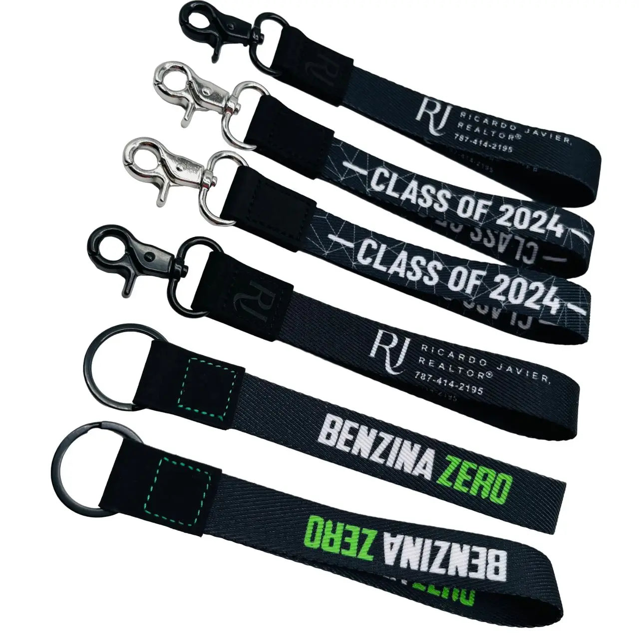 BSBH Popular Short Wristbands with Customized Printed Leather Lanyard Keychain Strap