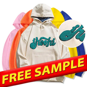 OEM French Terry Custom Chenille Patch Hoodie Heavyweight Cotton 3d Embroidered Hoodies Custom logo Hoodie