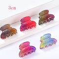 Fashion 3cm Girls Fancy Gradient Color Decorative Shiny Glitter Acrylic Hair Claws European American Style Daily Use Flytop