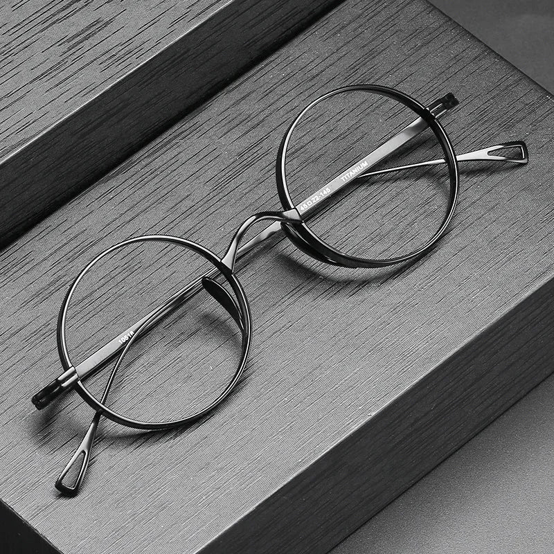 Pure Titanium Retro Small Face Frame Fashionable Ten Thousand Years Turtle Style Matched High Myopia Glasses